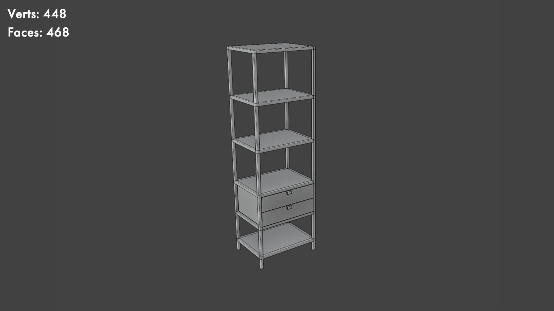 Low Poly Bookcases Pack Low-poly 3D model_12