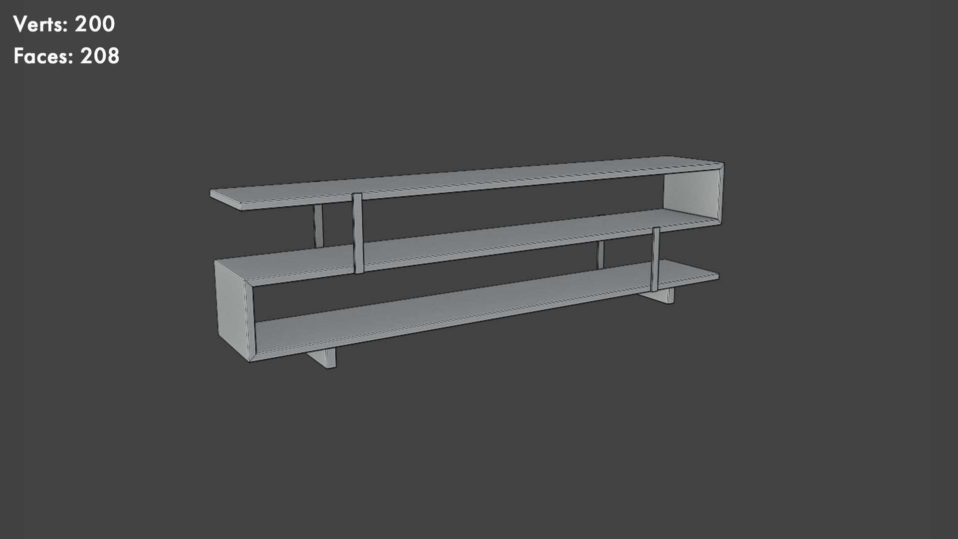 Low Poly Bookcases Pack Low-poly 3D model_14
