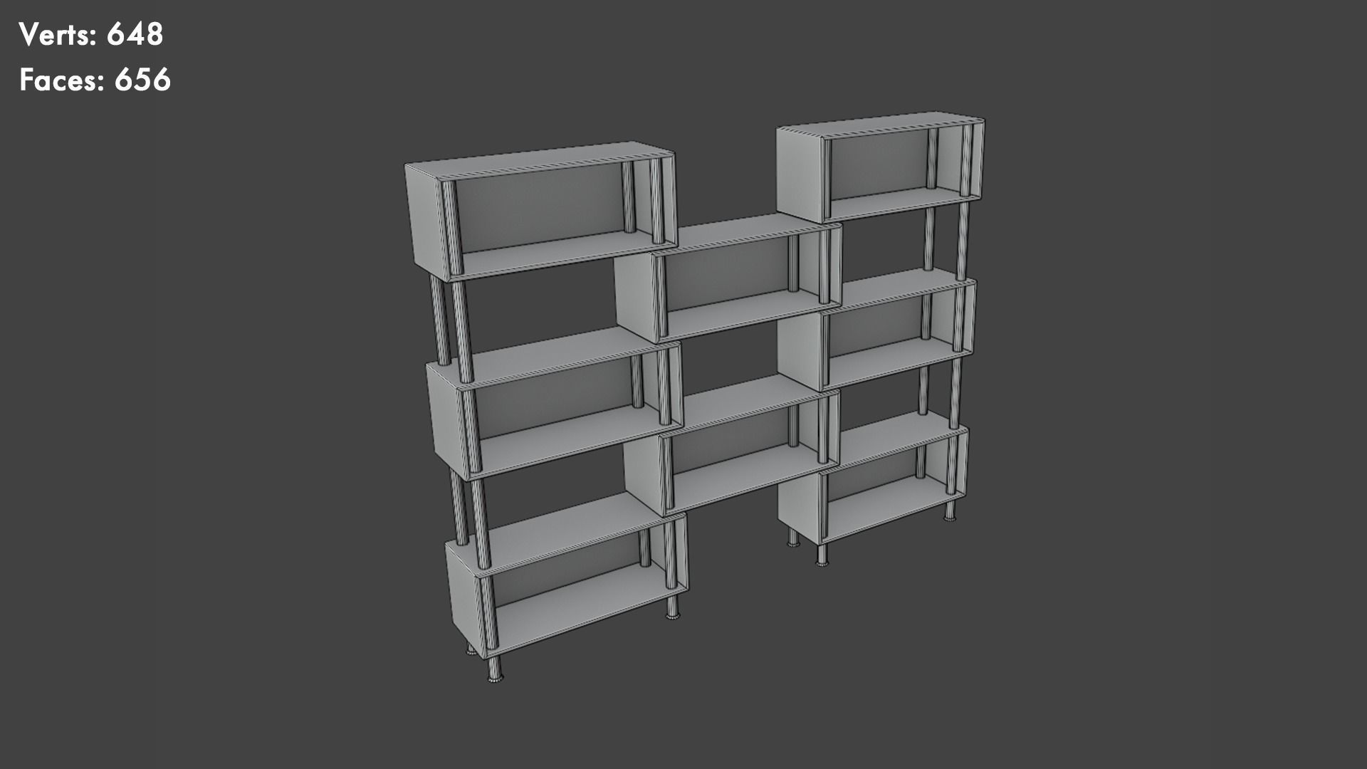 Low Poly Bookcases Pack Low-poly 3D model_19