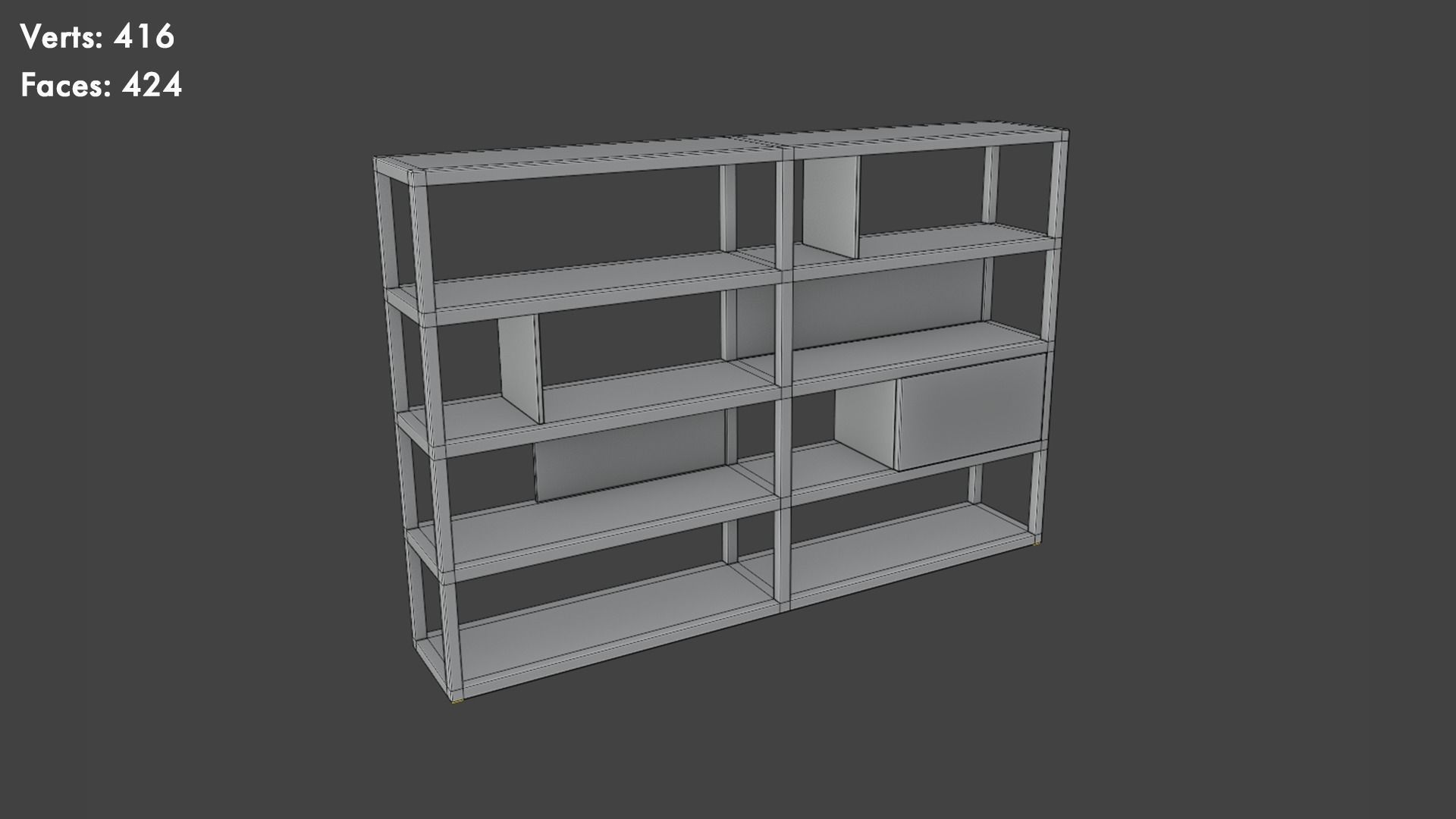 Low Poly Bookcases Pack Low-poly 3D model_15