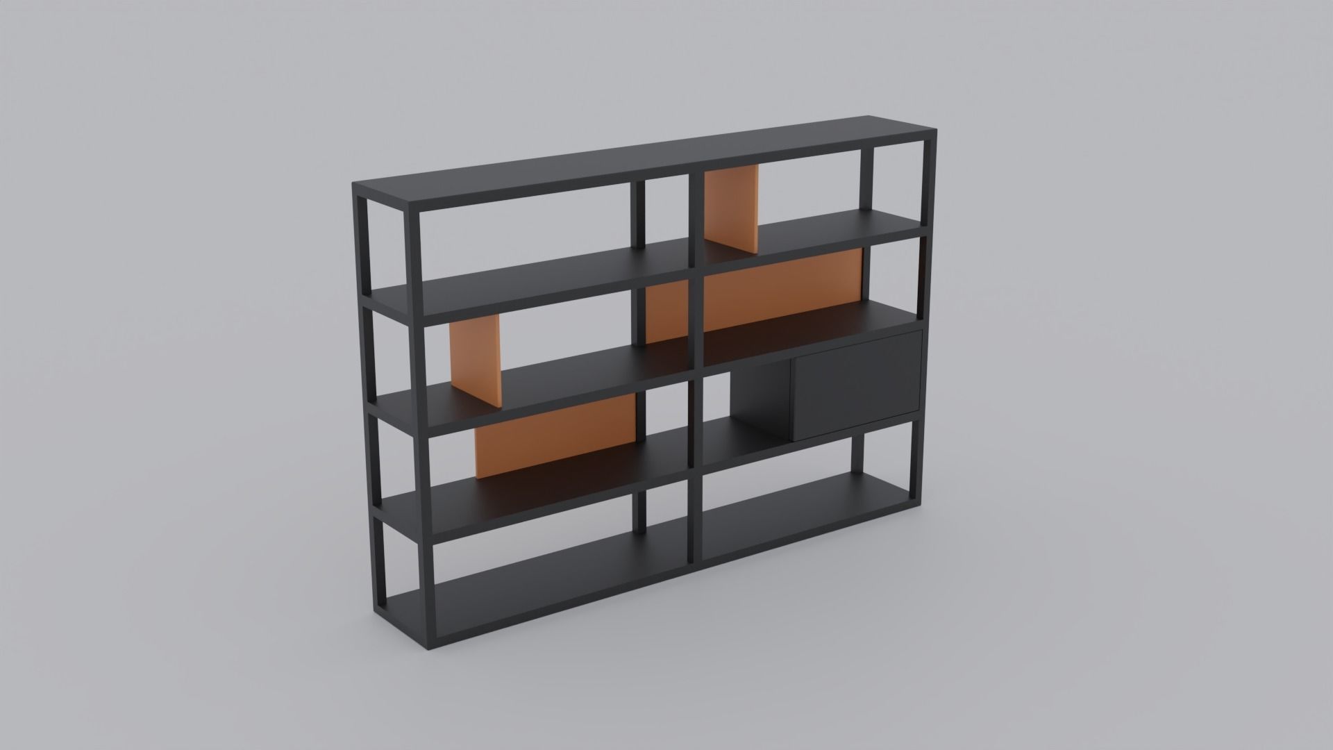 Low Poly Bookcases Pack Low-poly 3D model_5