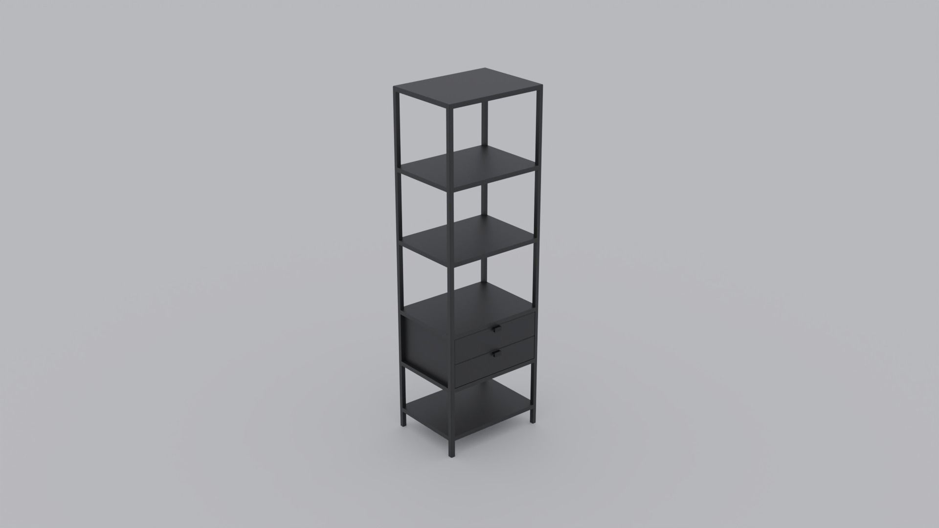 Low Poly Bookcases Pack Low-poly 3D model_2