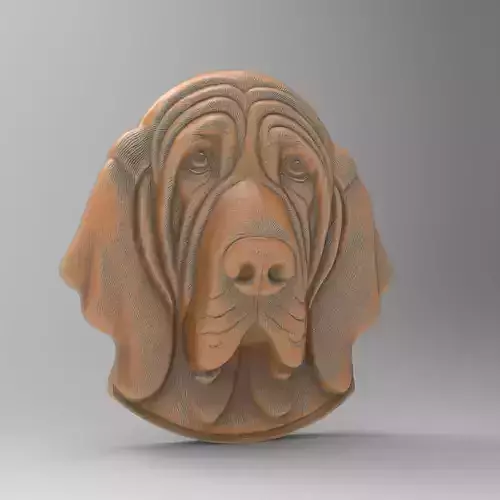 Bloodhound Dog Head Plaque 3D print model