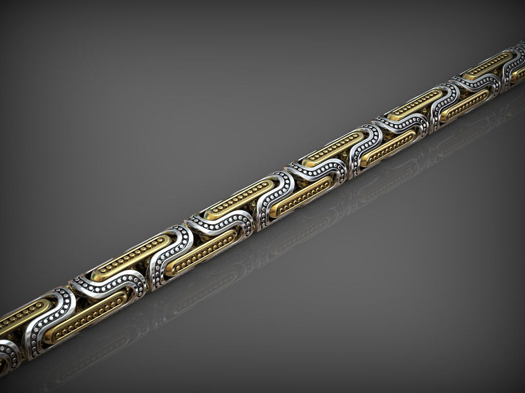 gold chain  3D print model_2