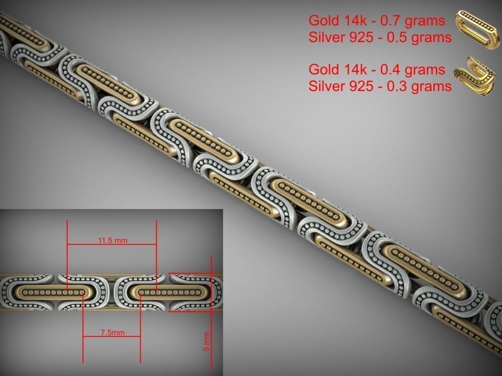 gold chain  3D print model_1