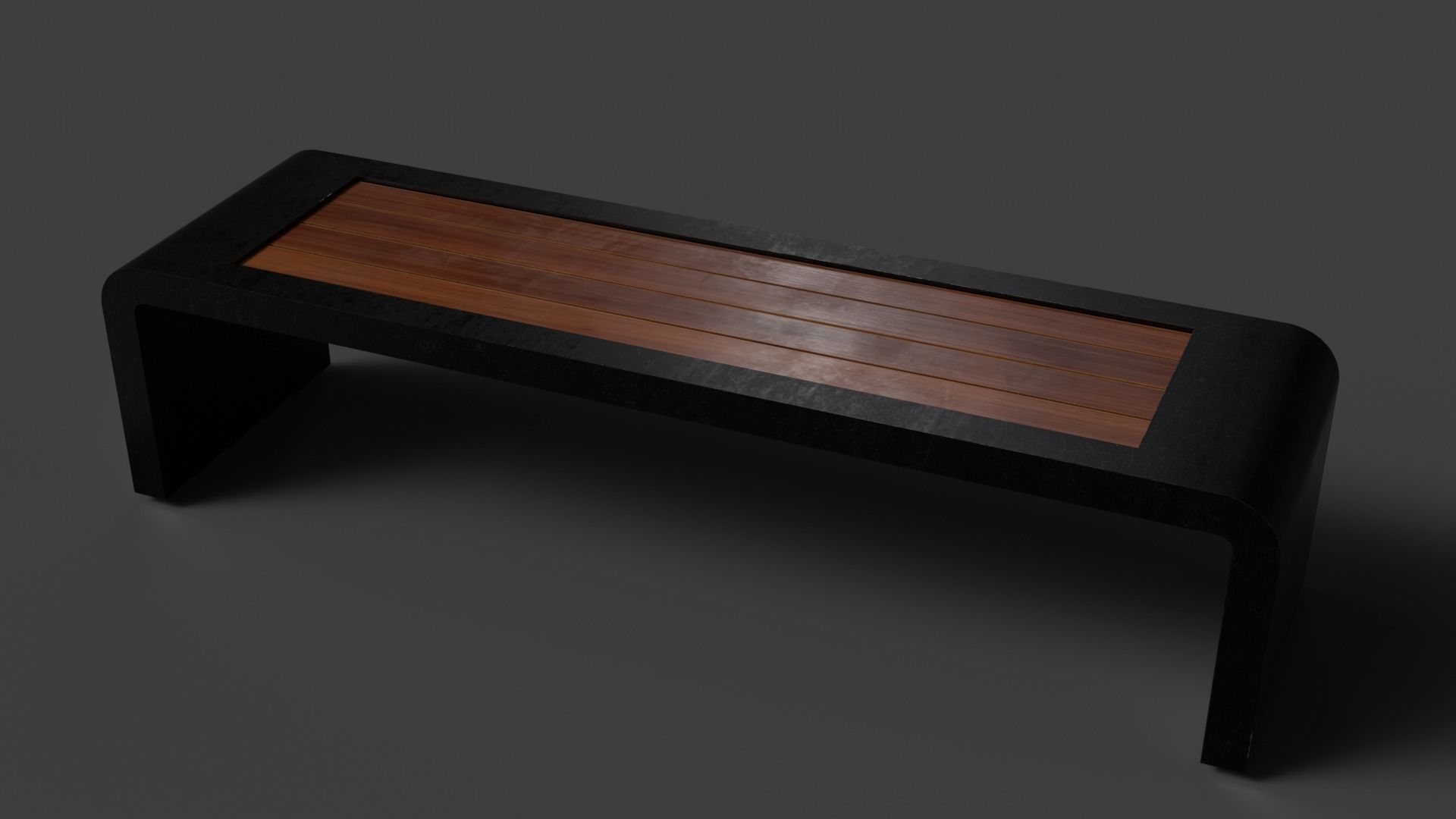 bench Free low-poly 3D model_1