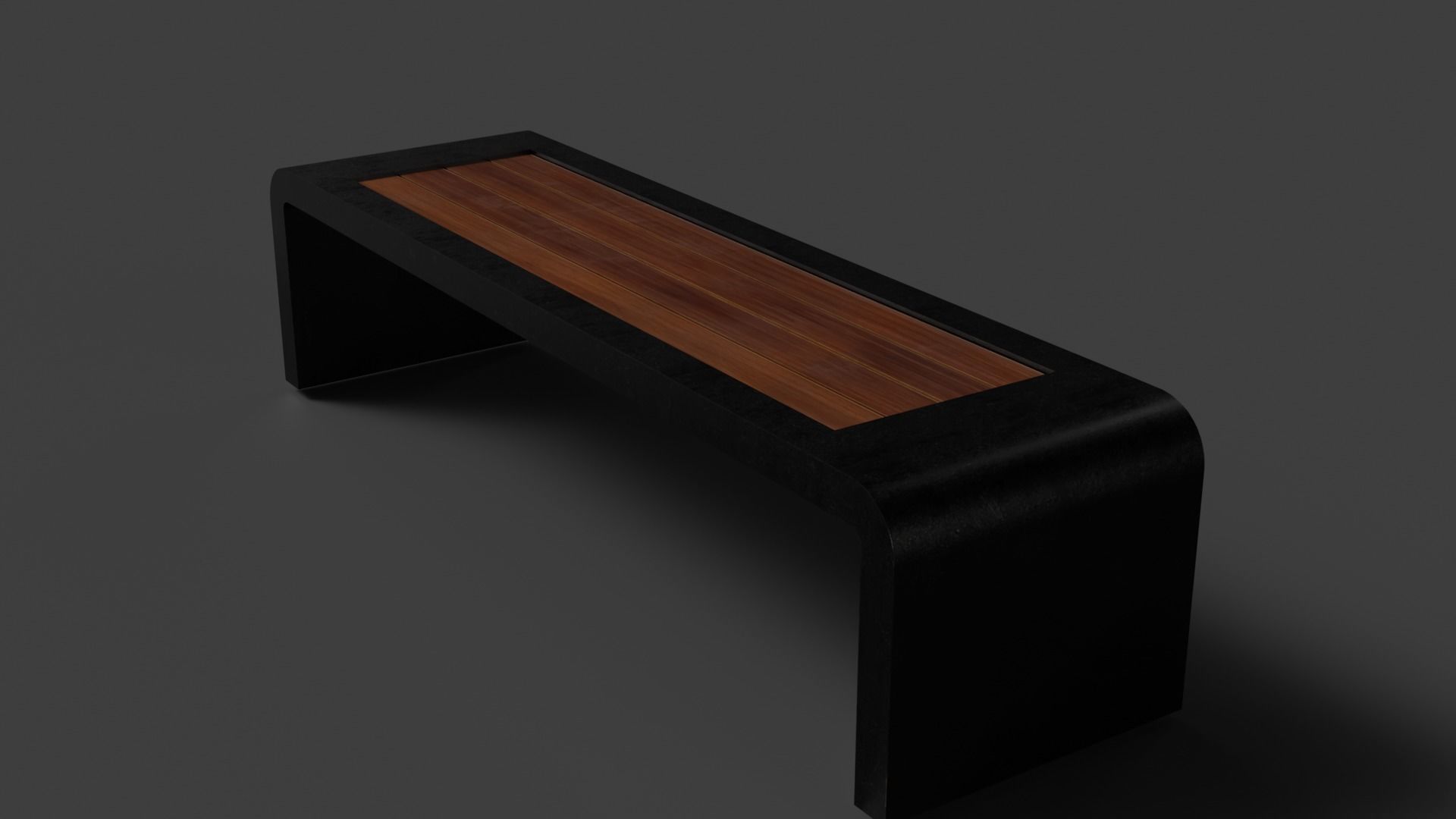 bench Free low-poly 3D model_2