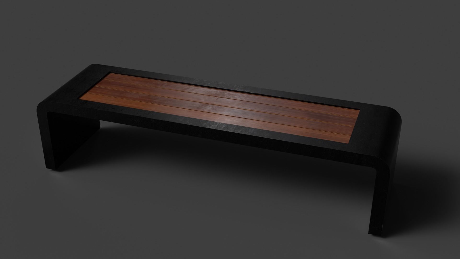 bench Free low-poly 3D model_4