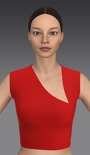 asymetric blouse  modern elegance look Low-poly 3D model