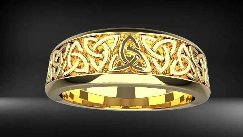 Celtaidd Celtic knots ring Unisex Wedding Band Jewelry 3D print model_0