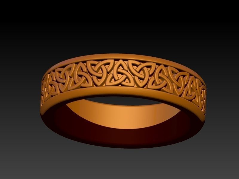 Celtaidd Celtic knots ring Unisex Wedding Band Jewelry 3D print model_16