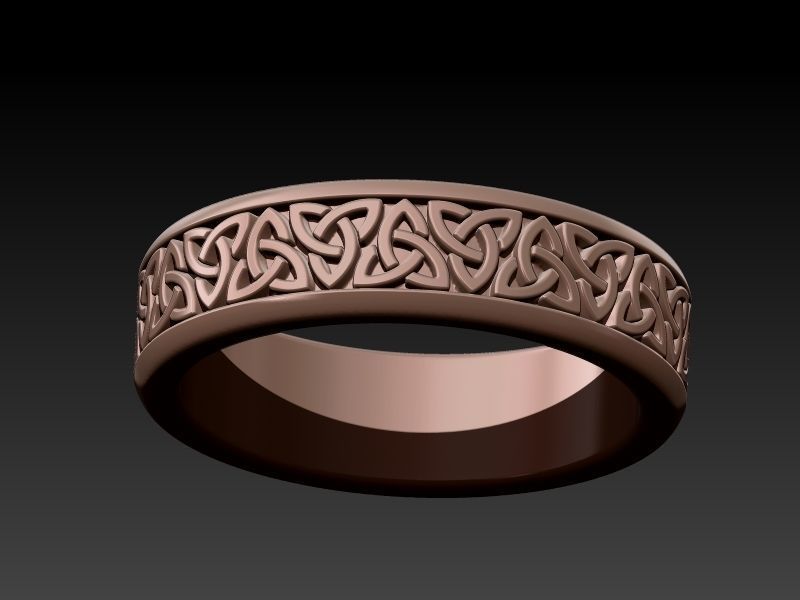 Celtaidd Celtic knots ring Unisex Wedding Band Jewelry 3D print model_14