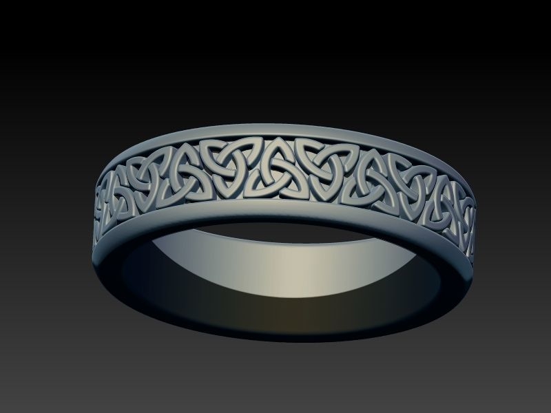 Celtaidd Celtic knots ring Unisex Wedding Band Jewelry 3D print model_13