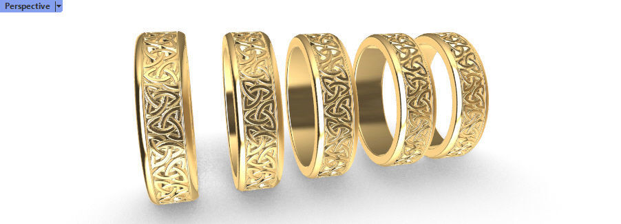 Celtaidd Celtic knots ring Unisex Wedding Band Jewelry 3D print model_15