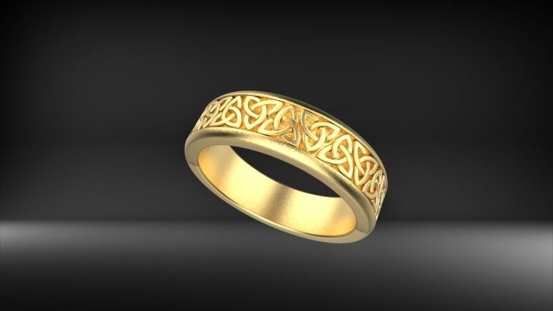 Celtaidd Celtic knots ring Unisex Wedding Band Jewelry 3D print model_7