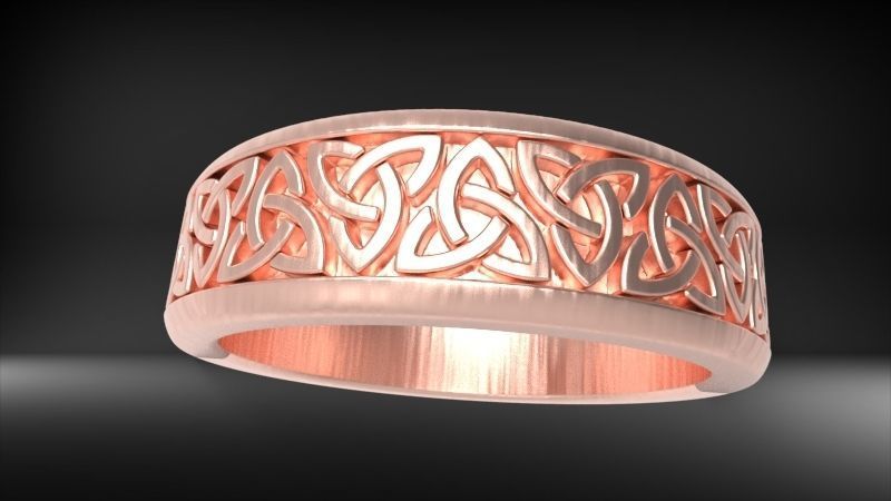 Celtaidd Celtic knots ring Unisex Wedding Band Jewelry 3D print model_17