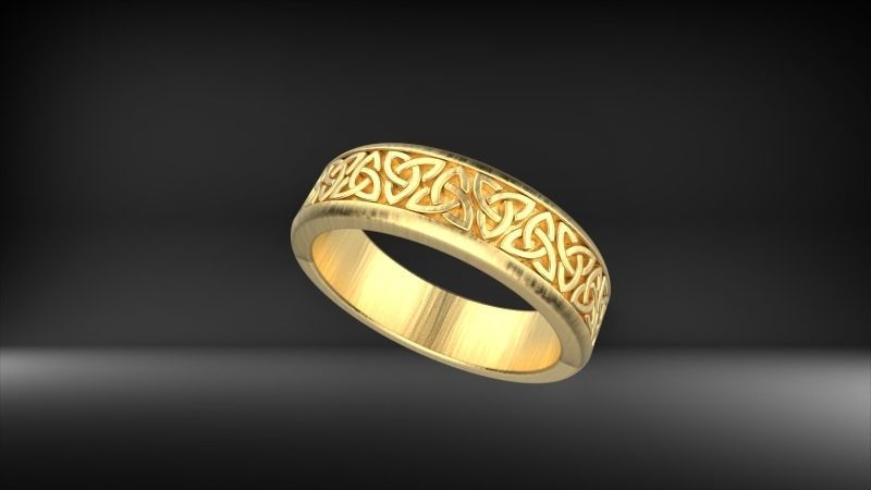 Celtaidd Celtic knots ring Unisex Wedding Band Jewelry 3D print model_6