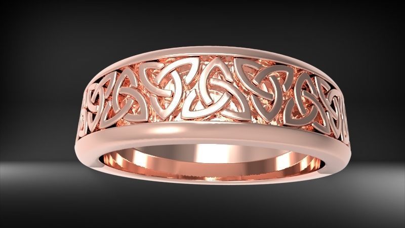 Celtaidd Celtic knots ring Unisex Wedding Band Jewelry 3D print model_18