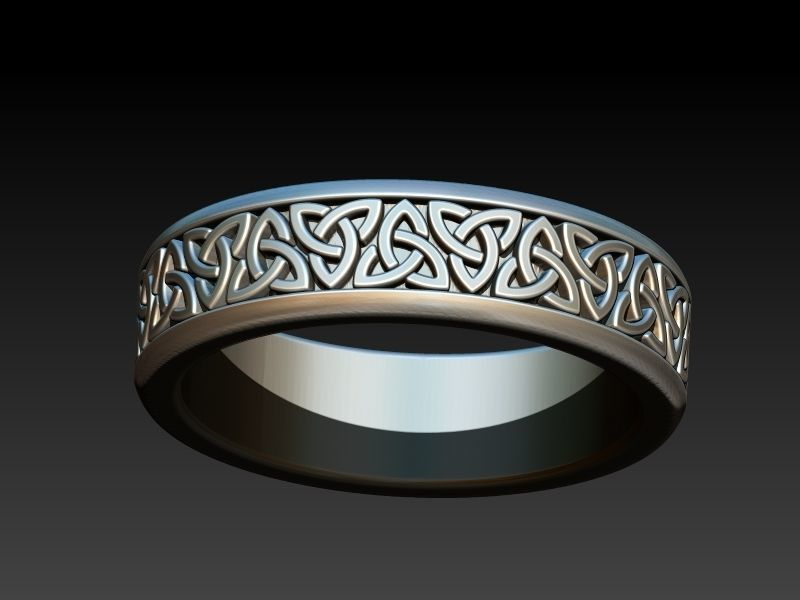 Celtaidd Celtic knots ring Unisex Wedding Band Jewelry 3D print model_10