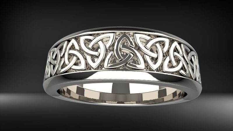 Celtaidd Celtic knots ring Unisex Wedding Band Jewelry 3D print model_2