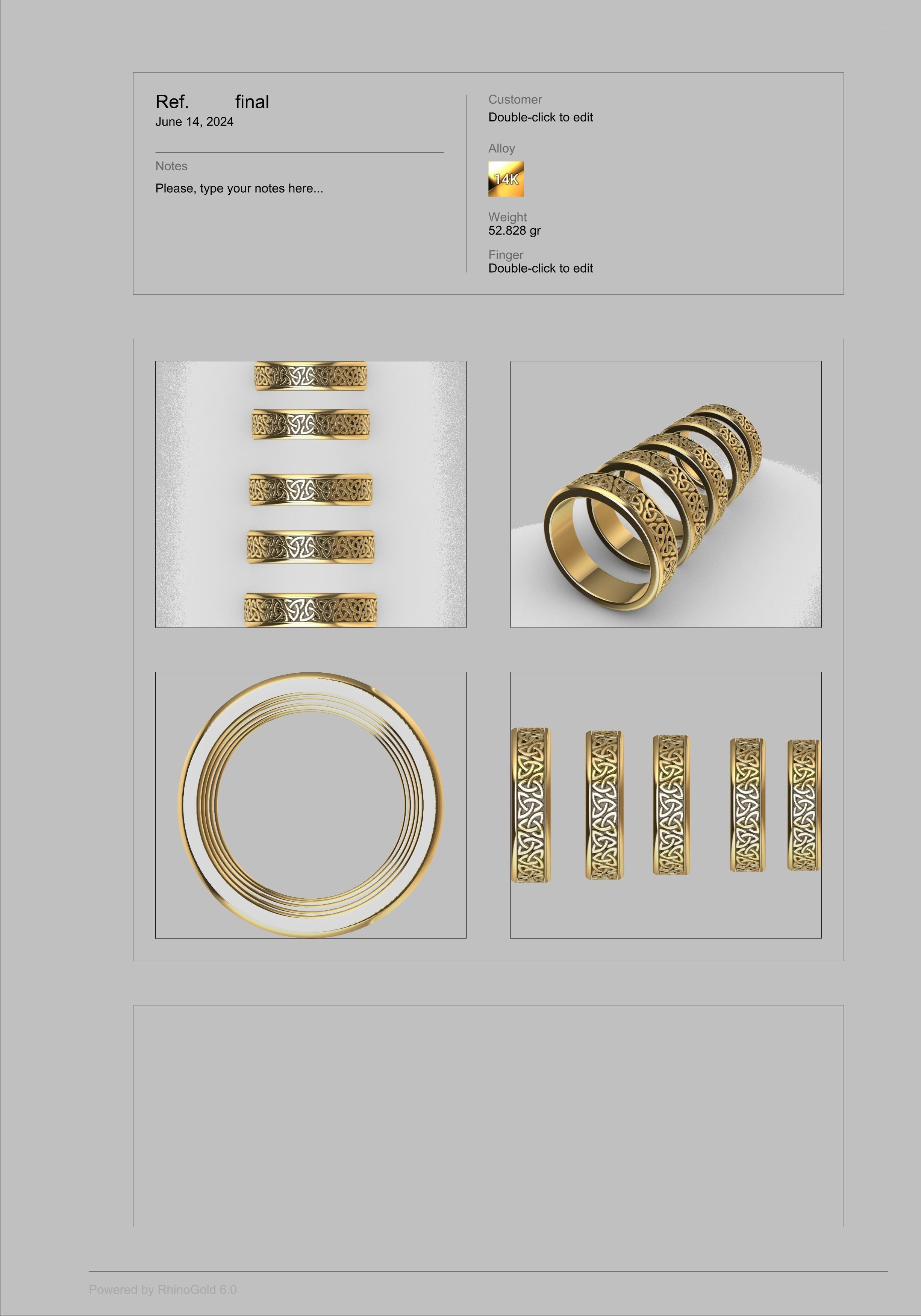 Celtaidd Celtic knots ring Unisex Wedding Band Jewelry 3D print model_8