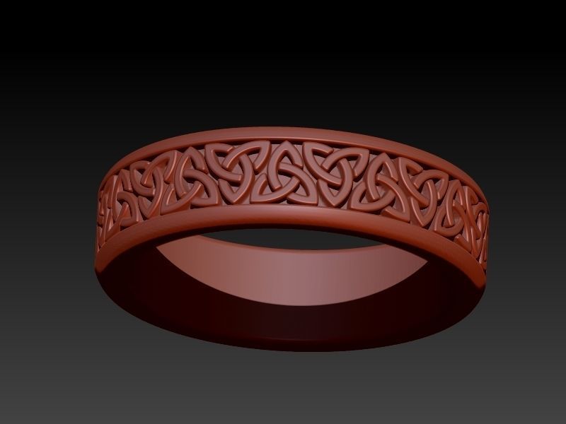 Celtaidd Celtic knots ring Unisex Wedding Band Jewelry 3D print model_11