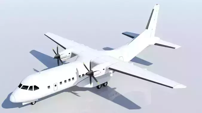 CASA C-295 AIRBUS C295 Static low poly turboprop military Low-poly 3D model