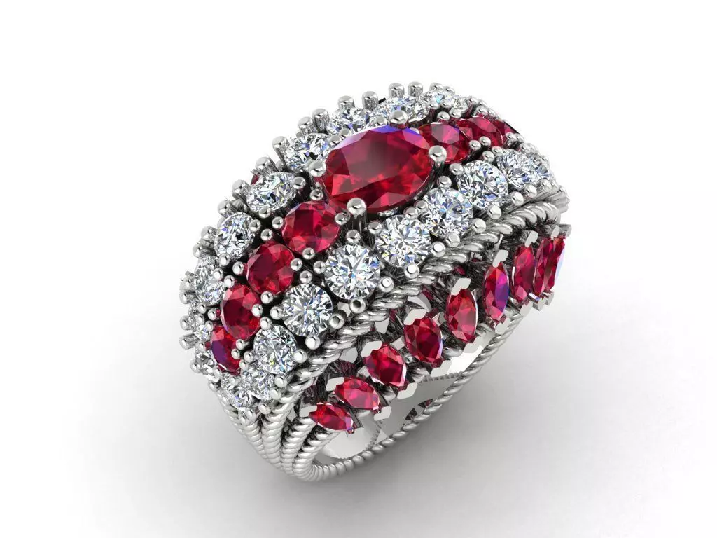 CLUSTER ring 3D print model_0