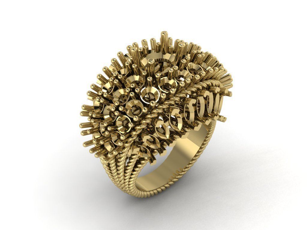 CLUSTER ring 3D print model_6