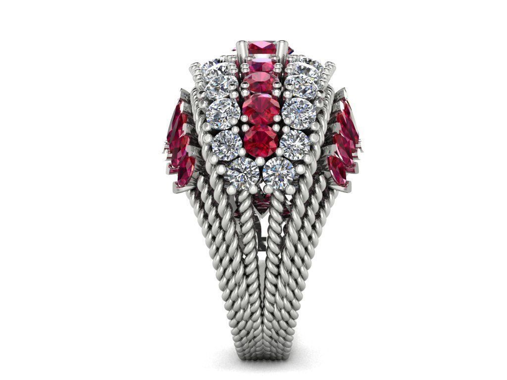 CLUSTER ring 3D print model_4