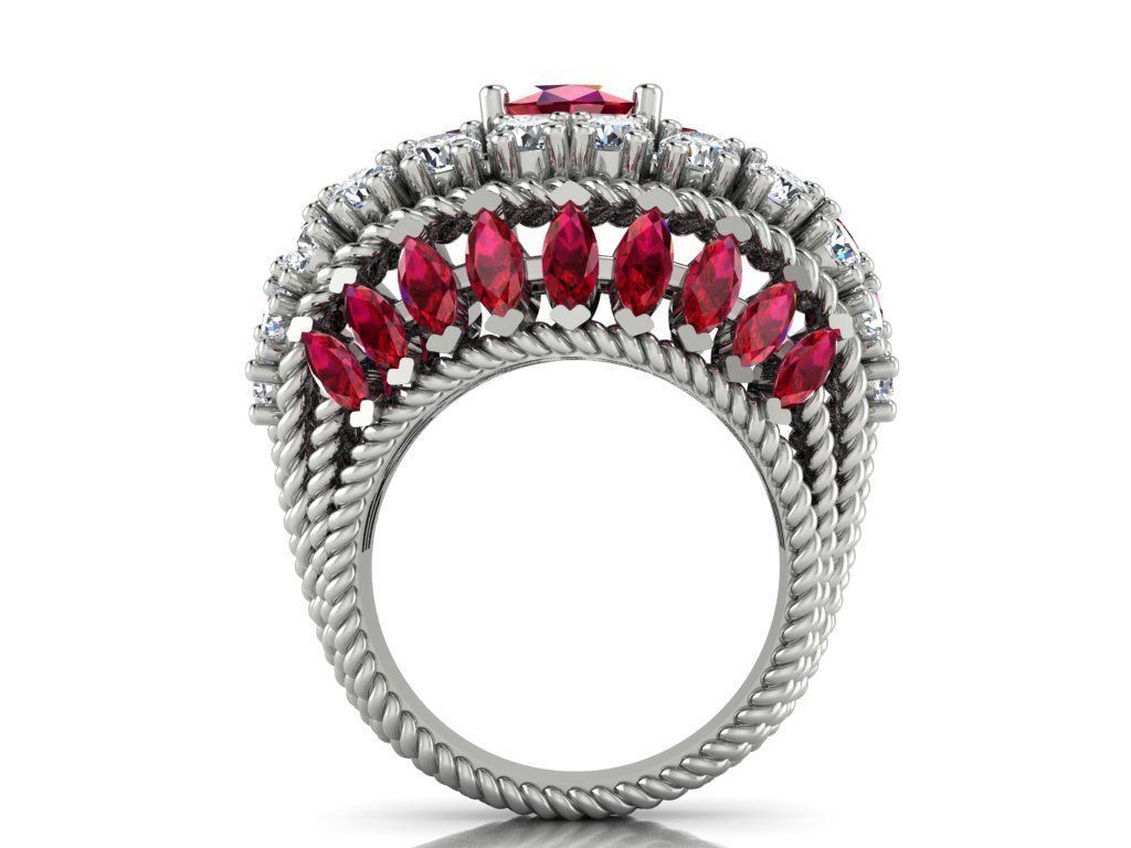 CLUSTER ring 3D print model_5