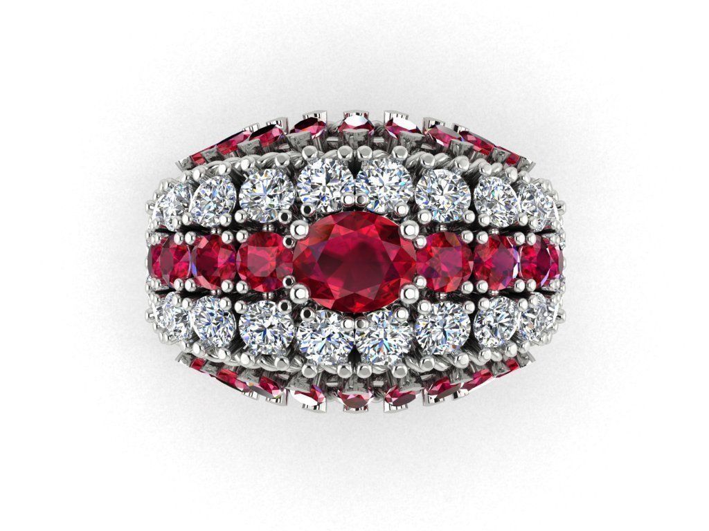 CLUSTER ring 3D print model_3