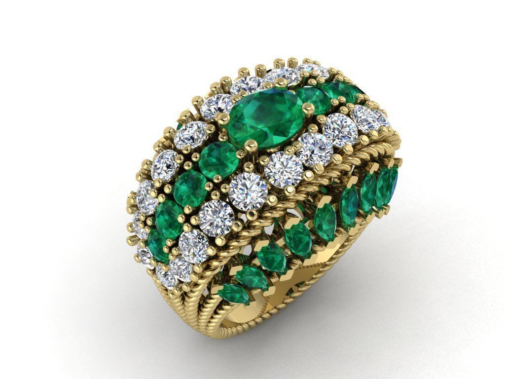 CLUSTER ring 3D print model_1