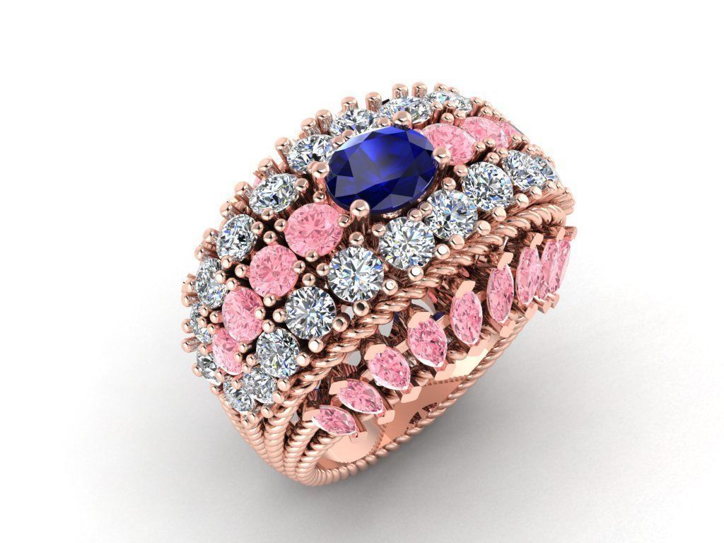 CLUSTER ring 3D print model_2