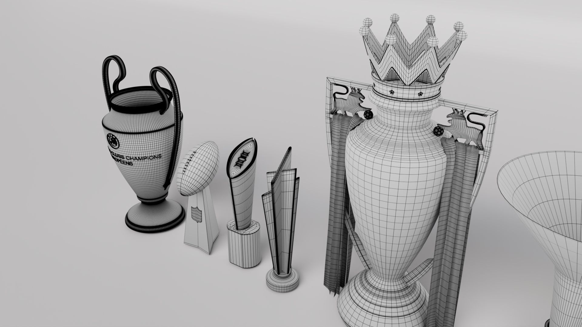 Pack of Sport Trophies 3D Model Collection_8