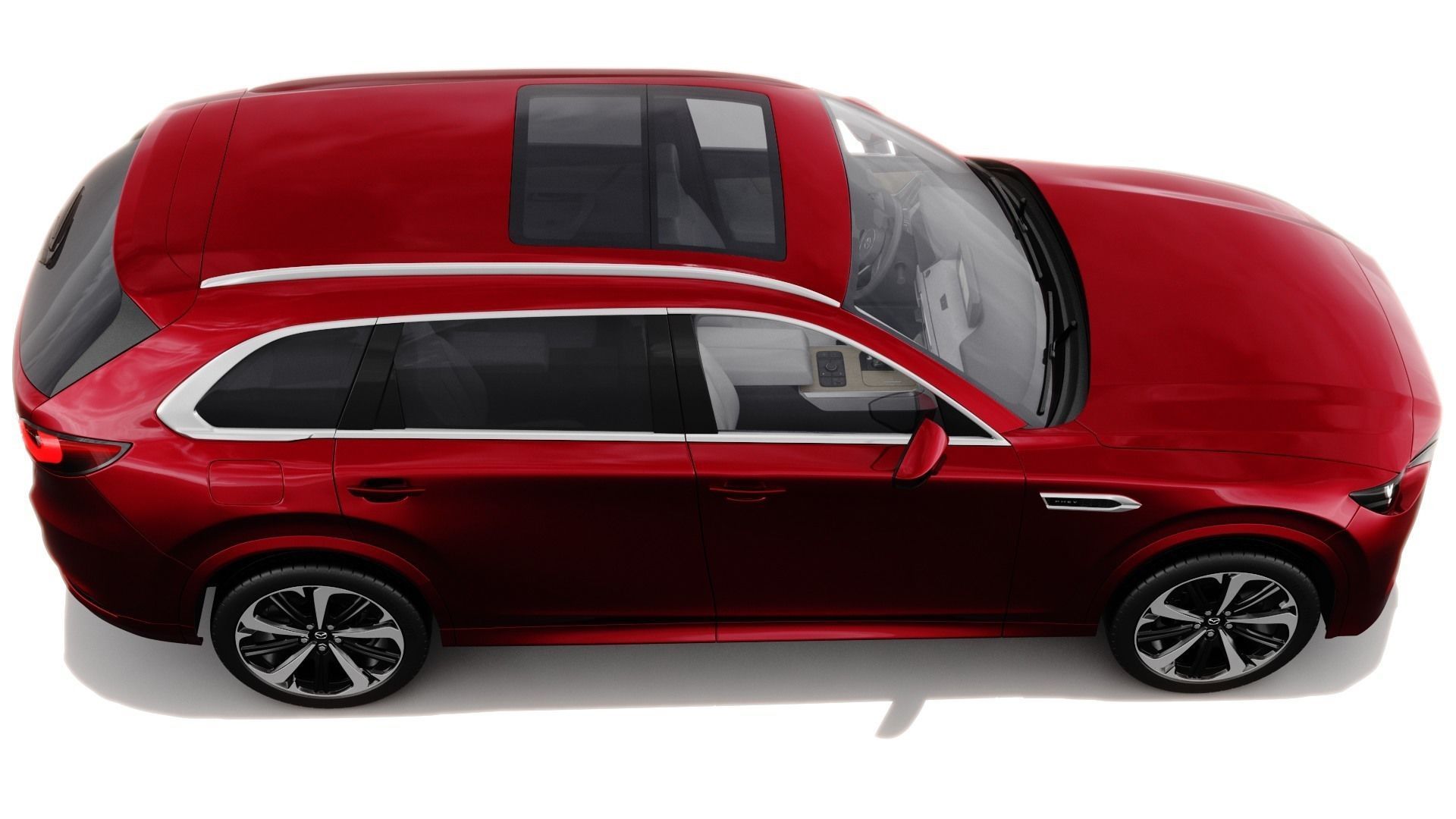 Mazda CX-80 2025 with interior 3D model_7