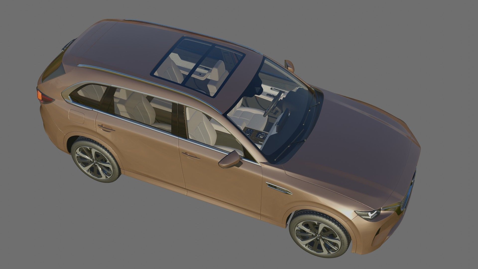 Mazda CX-80 2025 with interior 3D model_23