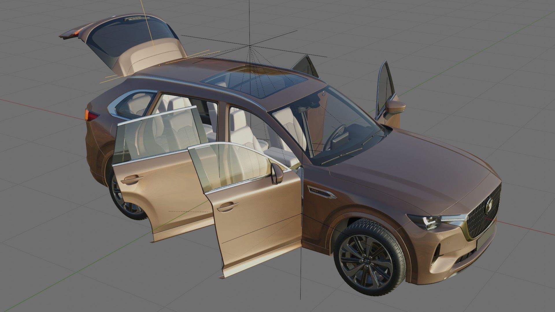 Mazda CX-80 2025 with interior 3D model_26
