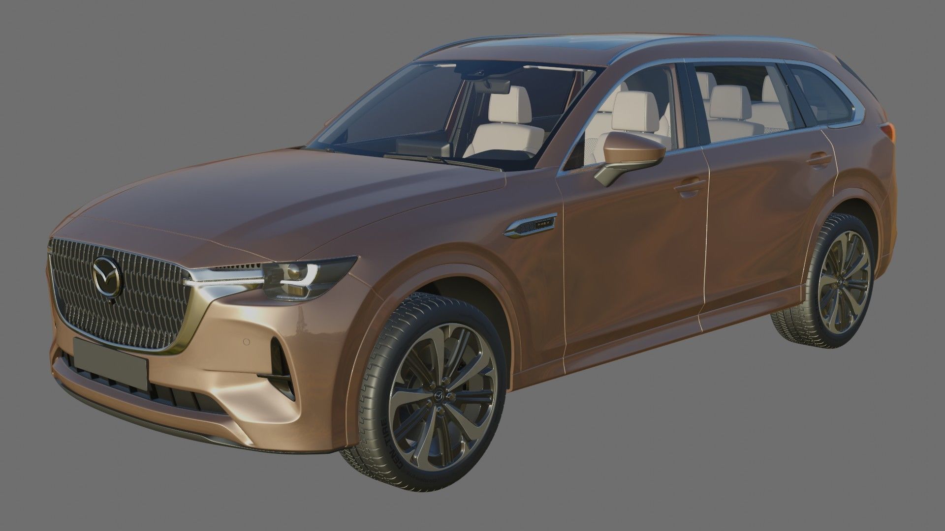 Mazda CX-80 2025 with interior 3D model_19