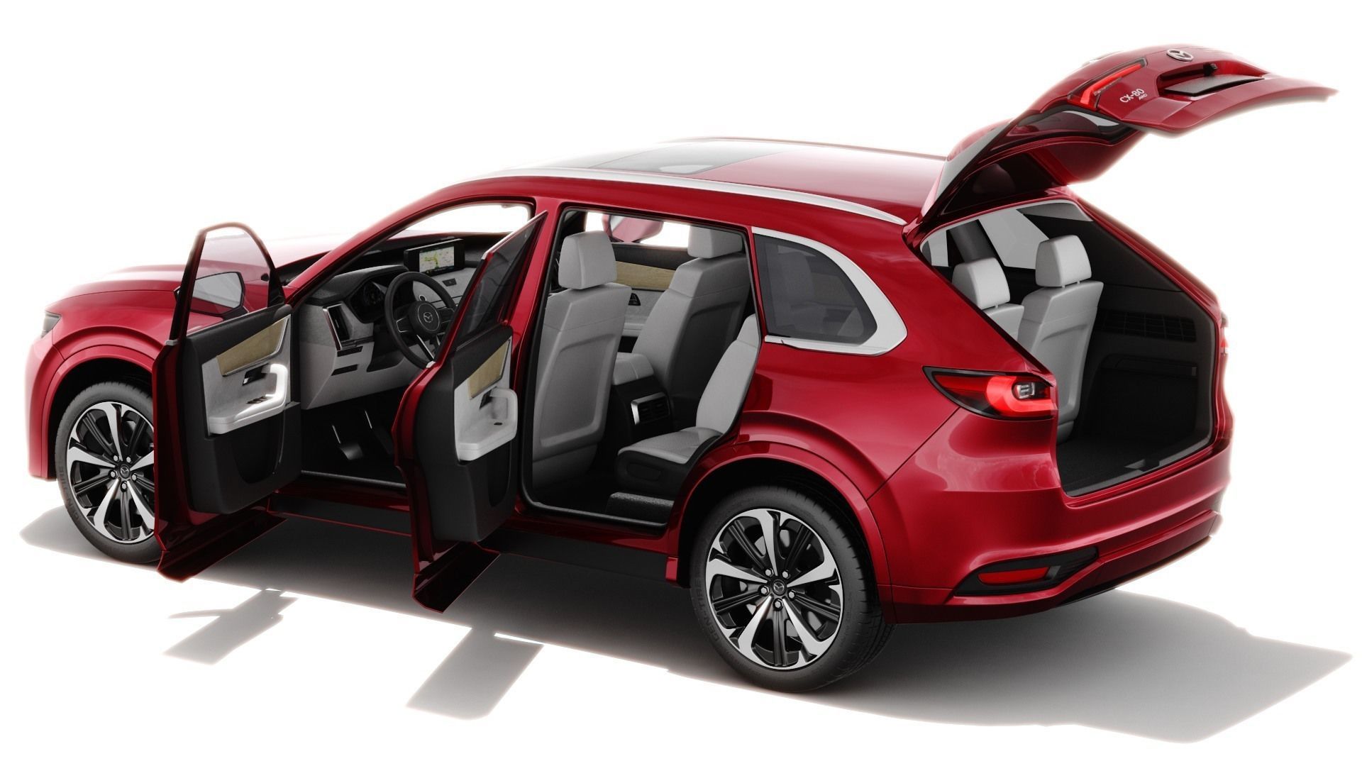 Mazda CX-80 2025 with interior 3D model_12