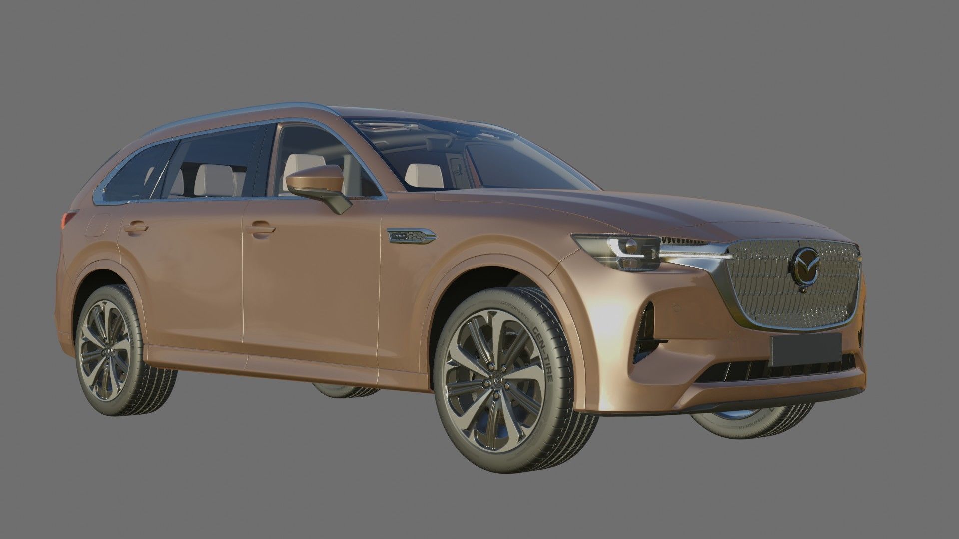 Mazda CX-80 2025 with interior 3D model_22