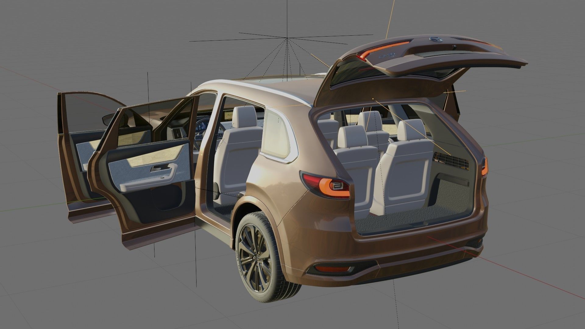 Mazda CX-80 2025 with interior 3D model_28