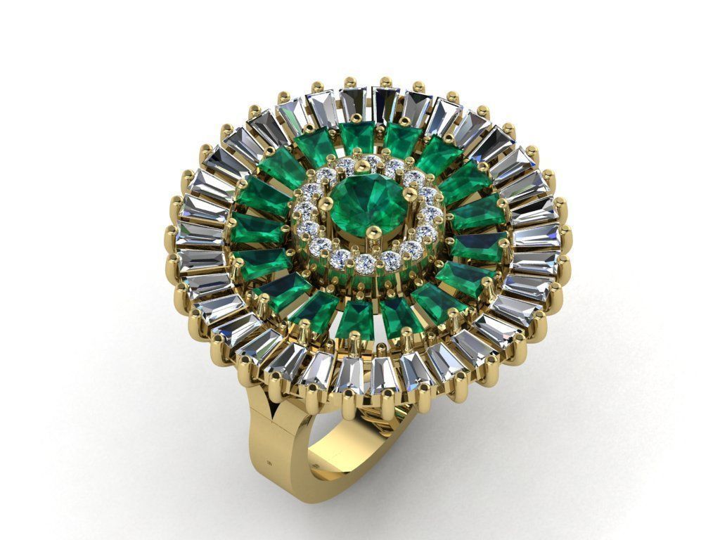 CLUSTER ring 3D print model_10