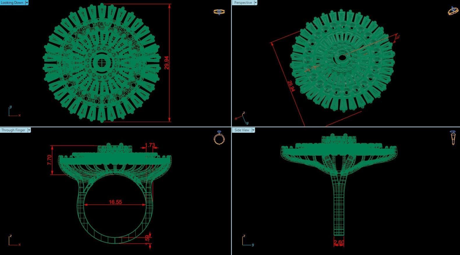 CLUSTER ring 3D print model_26