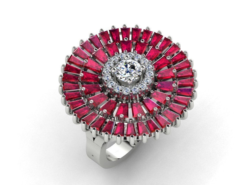 CLUSTER ring 3D print model_9