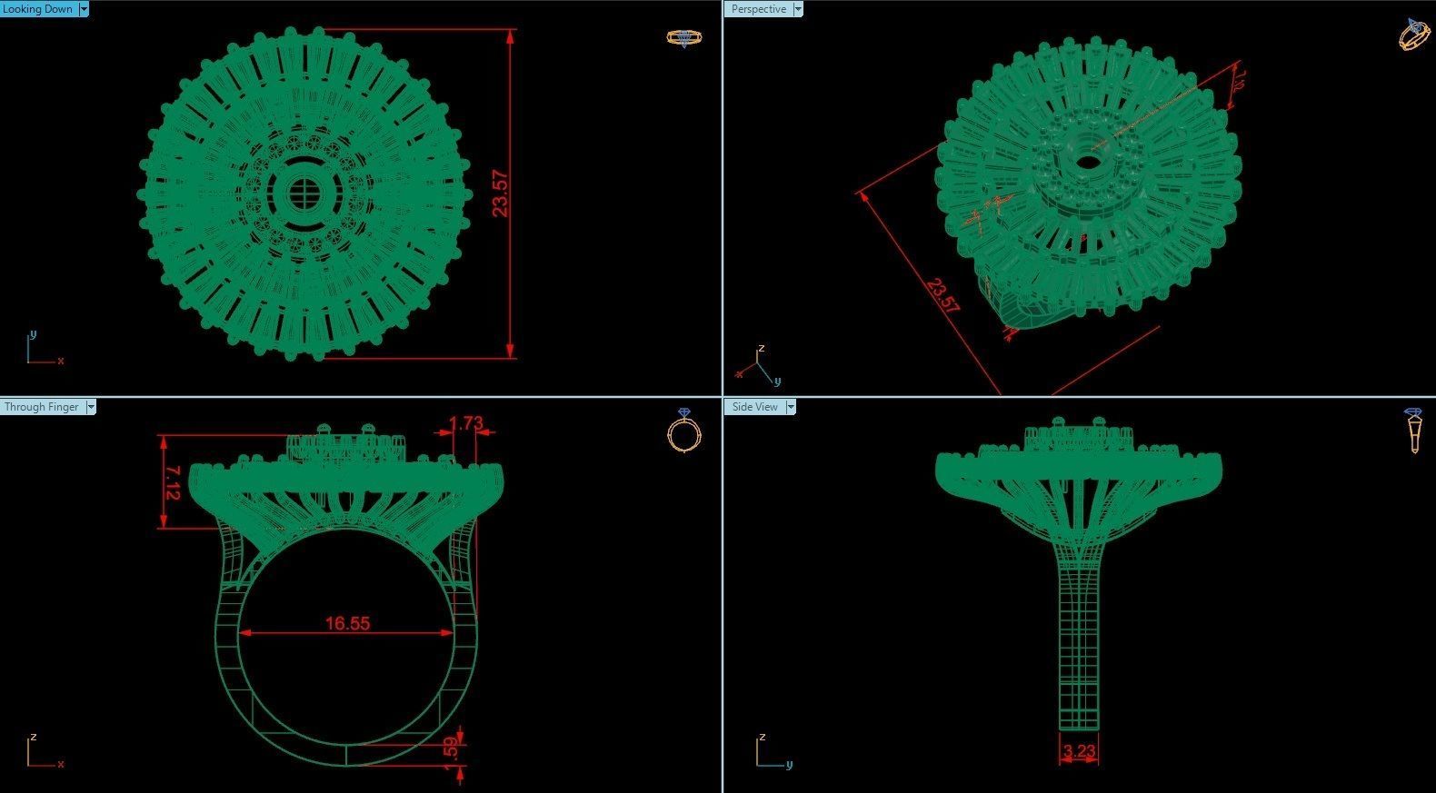 CLUSTER ring 3D print model_17