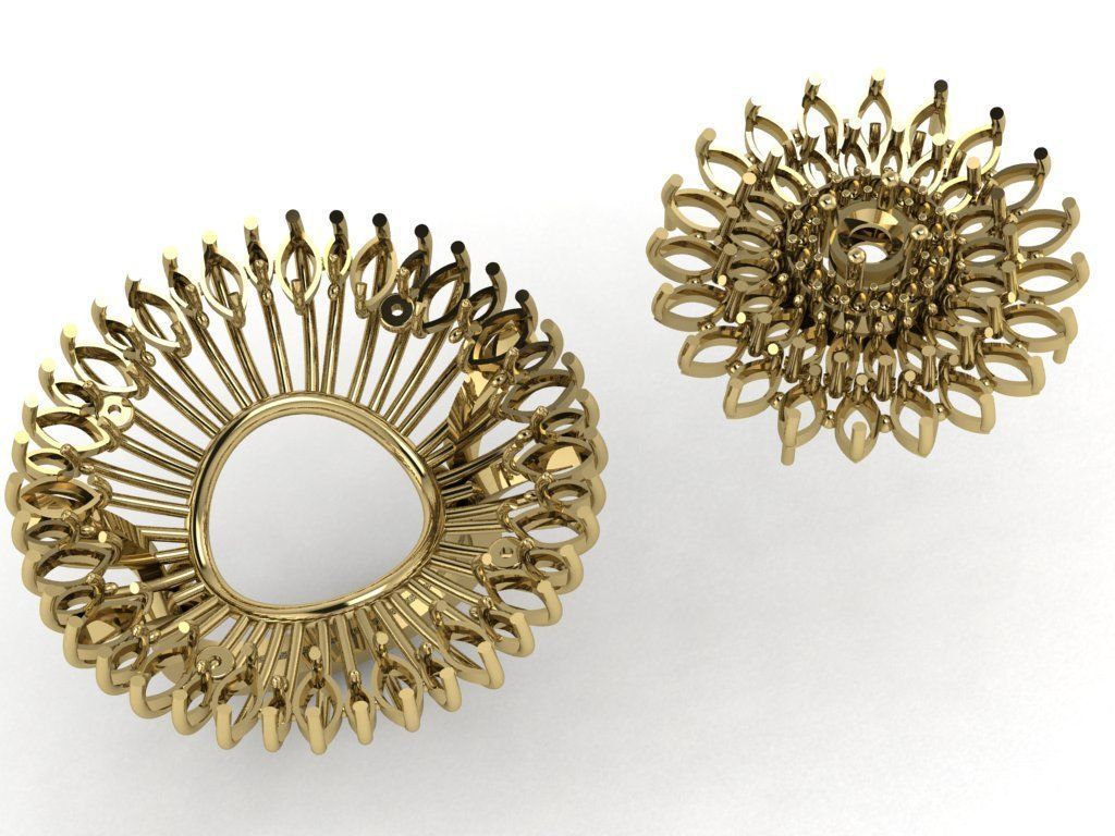 CLUSTER ring 3D print model_6