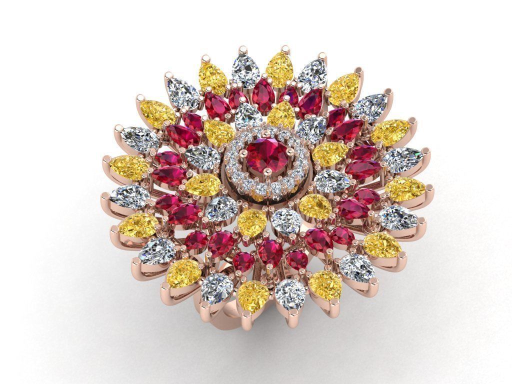 CLUSTER ring 3D print model_29