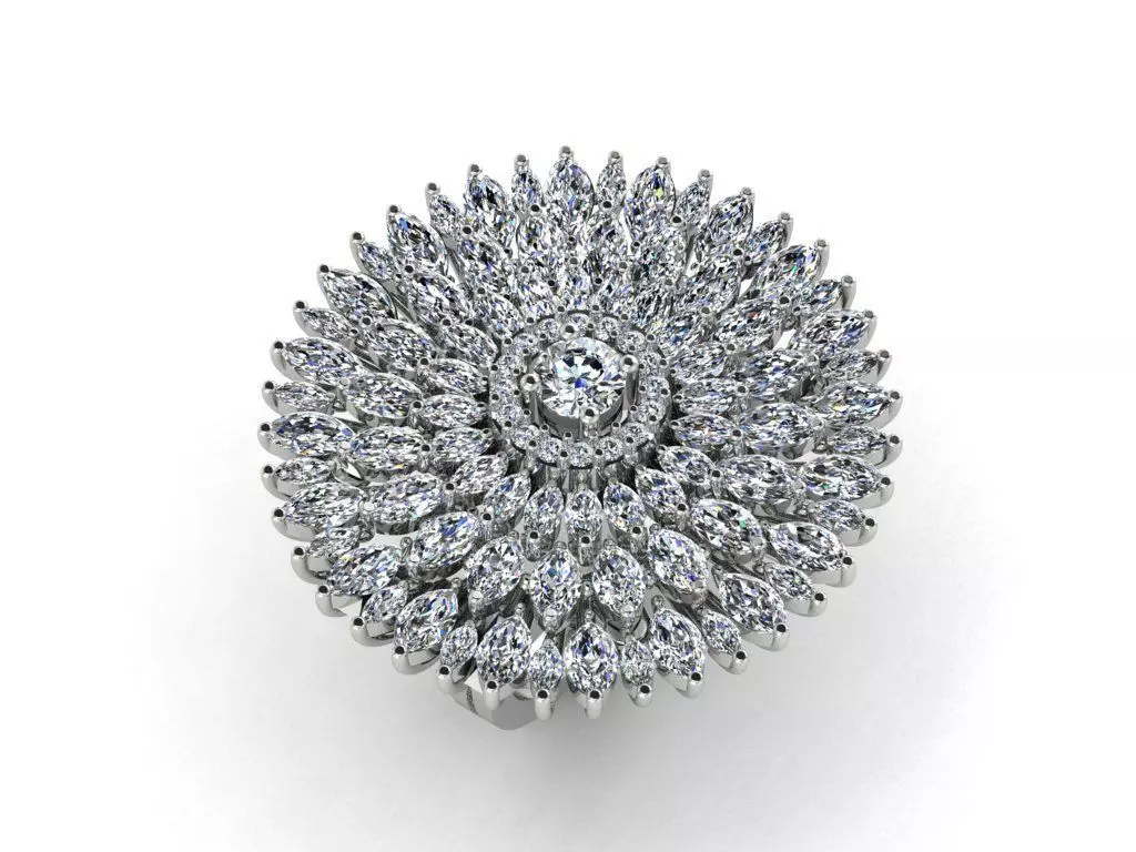 CLUSTER ring 3D print model_0