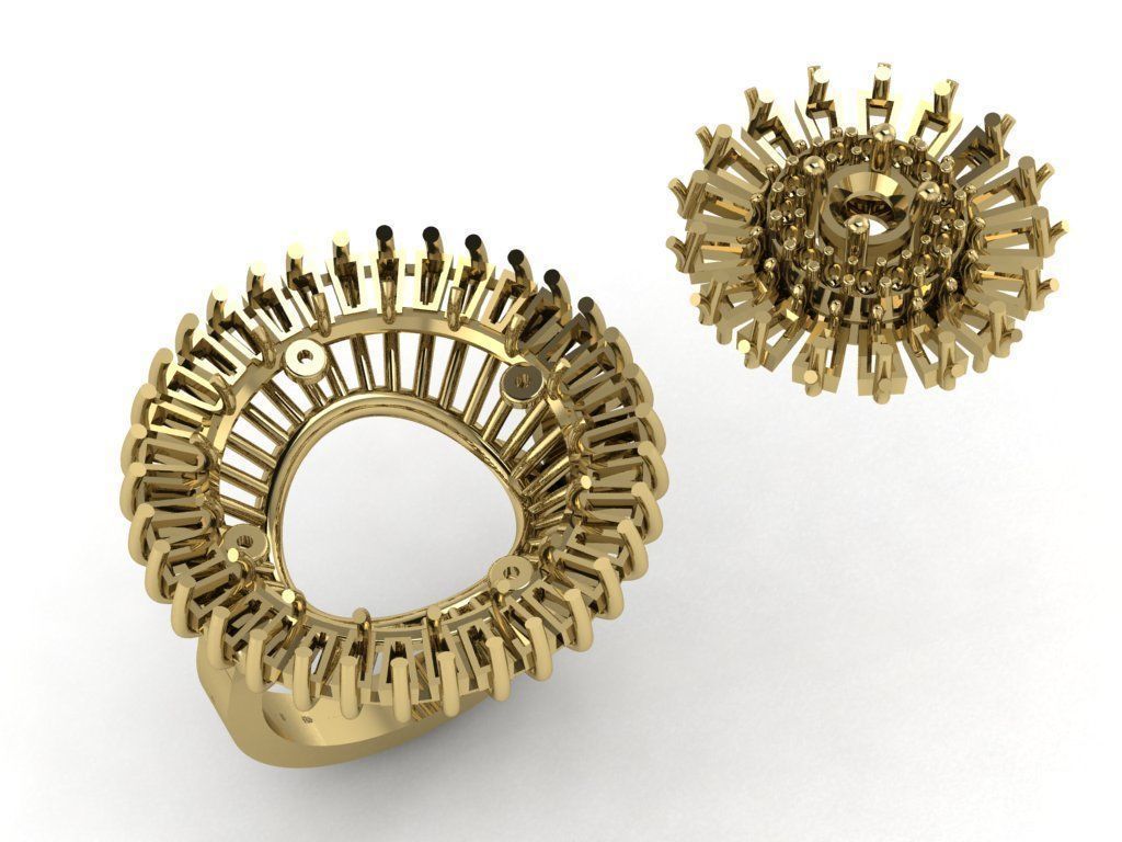 CLUSTER ring 3D print model_15